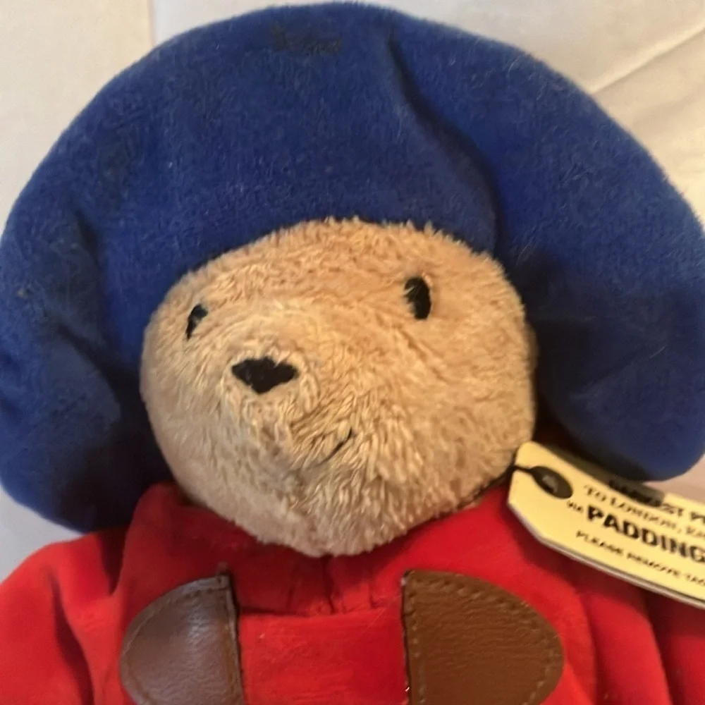 Paddington 8” Bear Darkest Peru Plush Red Coat Blue Hat Original Tag GUC